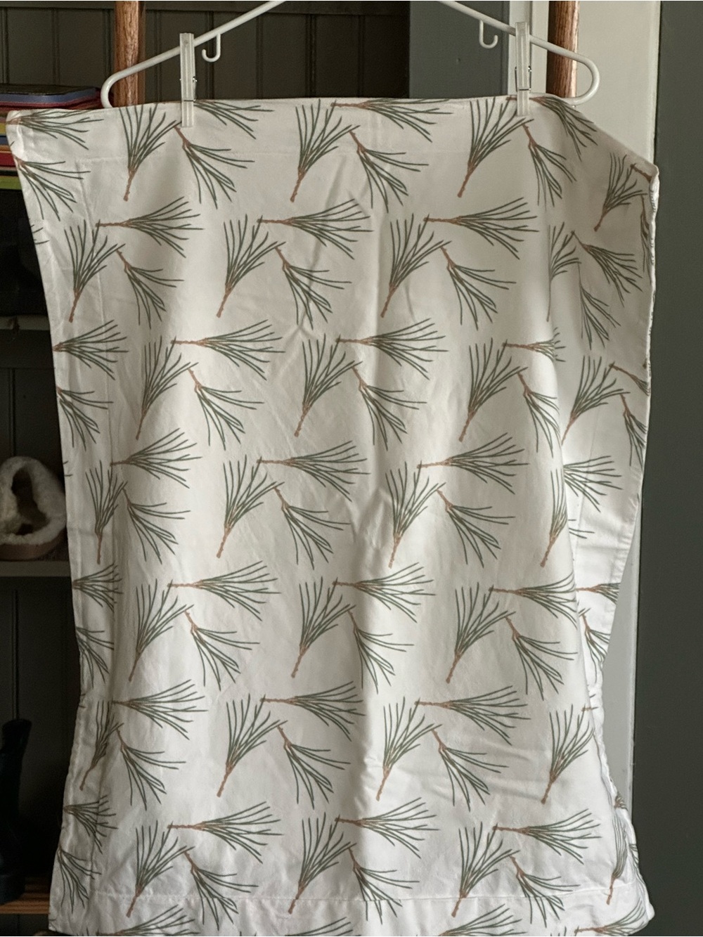 Garnet Hill Organic Flannel Cotton Sham - Pine Needle. 1 Pair.